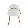 Gracie Modern Vegan Leather Metal Dining Chair in White and Gold - Set of 4 | Chaise de salle a manger moderne Gracie en cuir vegetalien blanc et or avec structure en metal - Lot de 4