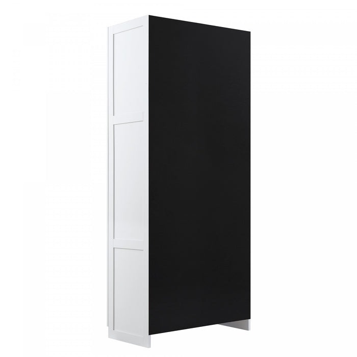 Armoire de rangement Cornelia Modern 30\" en blanc (4 etageres) - Lot de 2
