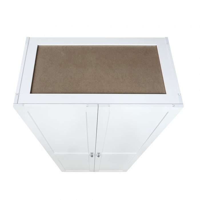 Armoire de rangement Cornelia Modern 30\" en blanc (4 etageres) - Lot de 2