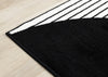 Florence Black White Stripes and Hollow Circle Modern Design, 7'6" x 9'6" Indoor Area Rug | Florence rayures noires et blanches et cercles creux, design moderne, 7'6" x 9'6"