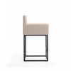 Ambassador Mid-Century Modern Metal Upholstered Counter Stool in Cream - Set of 2 Bar Stool | Tabouret de comptoir rembourre en metal style mid-century modern Ambassador, creme - Lot de 2