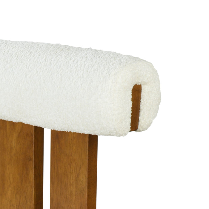 Sophia – Lot de 4 tabourets de bar modernes d’interieur en bois d’hevea avec dossier de soutien, coloris blanc et noyer