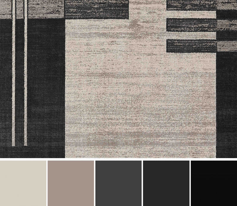 Tapis Contemporain Sorelle 5'1\" x 7'7\" en Gris