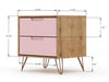 Rockefeller Mid-Century Modern 2-Piece Dresser Set in Pink | Ensemble de commodes 2 pieces Rockefeller style milieu du siecle en rose