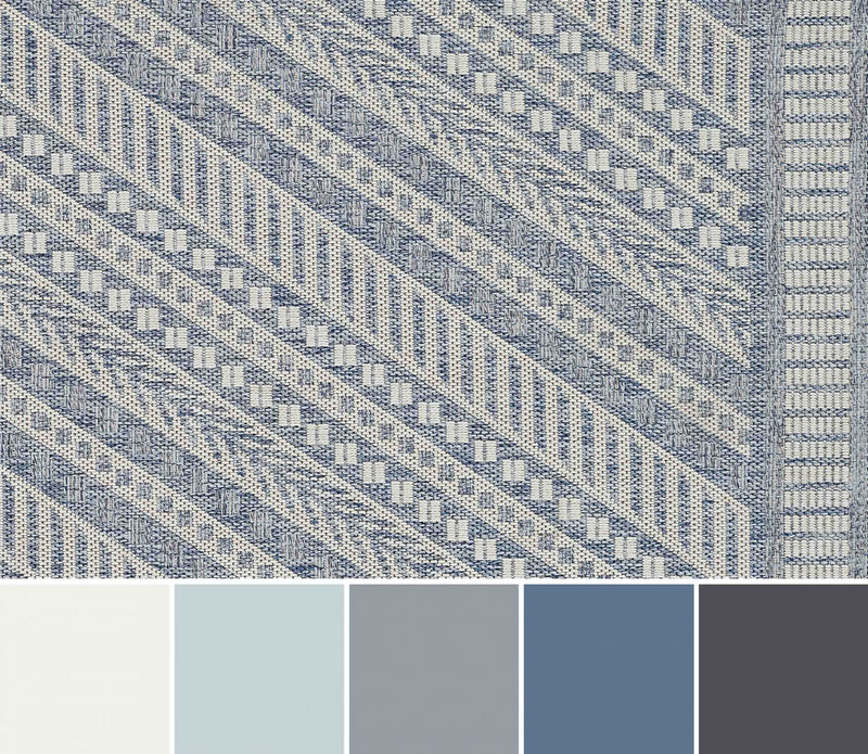 Tapis Transitionnel Livia 5'3\" x 7'0\" en Bleu