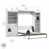 Bestar Pur Queen Murphy Bed with Shelving and Drawers 126-Inch Wall Bed|Grand lit escamotable mural Pur de Bestar de 126 po avec tablettes et tiroirs