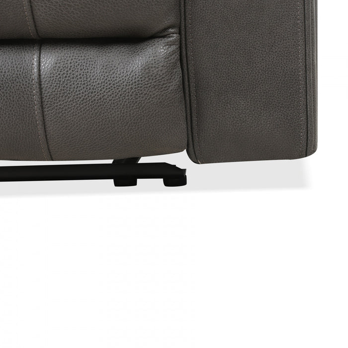 Sofa inclinable electrique Marlow de 84 po en cuir assorti avec USB/USB-C - Charbon
