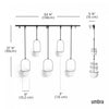 Umbra White Triflora Hanging Planter - Set of 6|Jardinière suspendue Triflora de Umbra blanche - ensemble de 6