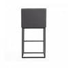 Ambassador Mid-Century Modern Metal Upholstered Barstool in Gray - Set of 2 Bar Stool | Tabouret de bar rembourre en metal gris style mid-century modern Ambassador - Lot de 2
