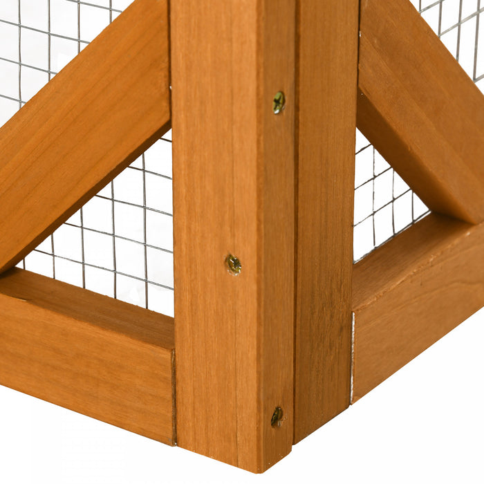 Pawhut Maison D'exterieur En Bois Pour Chat Cage Interieure Avec Toit En Asphalte, Plateformes A Plusieurs Niveaux Et Grande Porte D'entree - 71\"l, Orange