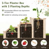 Costway 3-tier Wooden Raised Garden Bed With Open-ended Base Growing Planter For Backyard