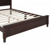 Jessie Retro Style Platform Bed with Wooden Slat Support,Queen Size, Walnut Queen Bed | Jessie Lit plateforme style retro avec support a lattes en bois, Taille Queen, Noyer