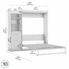 Bestar Pur Queen Murphy Bed and Shelving Unit with Drawers 90-Inch Wall Bed - Bark Grey|Grand lit escamotable mural Pur de Bestar de 90 po avec tablettes et tiroirs - gris écorce