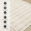 Florence Brown Cream Geometric Linework Design Rug, 7'9" x 10'6" Indoor Area Rug | Tapis Florence Brown Cream a motif geometrique a lignes lineaires, 7'9" x 10'6"