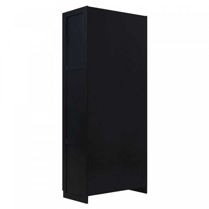 Armoire de rangement moderne Hopkins 30\" en noir (7 etageres) - Lot de 2