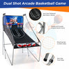 Costway Dual Shot Basketball Arcade Game With 8 Game Modes Electronic Scoring Blue