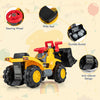 Costway Kids Ride On Excavator With Realistic Sound Effects Big Bucket 3 Toy Stones Helmet