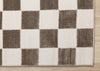Leopold Checkered Brown White Geometric Area Rug - 5'3" x 7'7"|Carpette géométrique Leopold brune et blanche à motif de carreaux - 5 pi 3 po x 7 pi 7 po