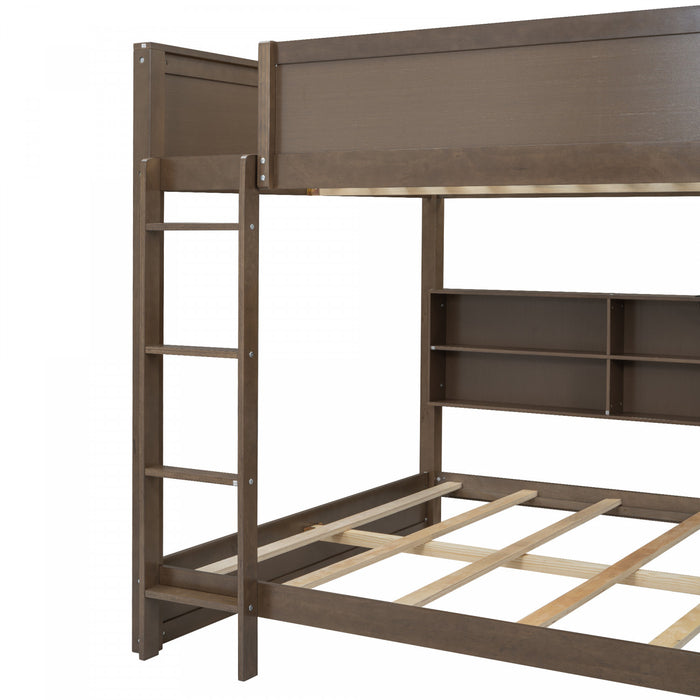 Aaron – Lit Superpose En Bois Avec Armoires De Rangement Et Ports Usb, Format Grand, Fini Bois Vieilli