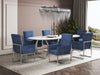 Element Modern Velvet Metal Dining Chair in Blue - Set of 2 | Chaise de salle a manger moderne en velours et metal Element bleu - Lot de 2