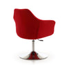Manhattan Comfort Kinsey Polished Chrome Wool Blend Adjustable Height Swivel Accent Chair - Red|Chaise d’appoint pivotante Kinsey de Manhattan Comfort à hauteur réglable en chrome poli et en mélange de laine - rouge