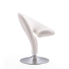 Manhattan Comfort Curl Polished Chrome Wool Blend Swivel Accent Chair - Cream|Fauteuil d’appoint pivotant Curl de Manhattan Comfort en chrome poli et en mélange de laine - crème