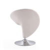 Manhattan Comfort Curl Polished Chrome Wool Blend Swivel Accent Chair - Cream|Fauteuil d’appoint pivotant Curl de Manhattan Comfort en chrome poli et en mélange de laine - crème