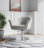 Manhattan Comfort Voyager Brushed Metal Woven Swivel Adjustable Accent Chair - Barley|Chaise d’appoint réglable pivotante Voyager de Manhattan Comfort en métal brossé et en tissu - orge