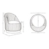 Manhattan Comfort Modern Leela Swivel Chenille Accent Chair - Cream|Fauteuil d’appoint pivotant moderne Leela de Manhattan Comfort en chenille - crème