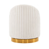 Manhattan Comfort Modern Leela Swivel Chenille Accent Chair - Cream|Fauteuil d’appoint pivotant moderne Leela de Manhattan Comfort en chenille - crème