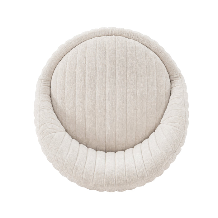Fauteuil d’appoint pivotant moderne Leela de Manhattan Comfort en chenille - crème