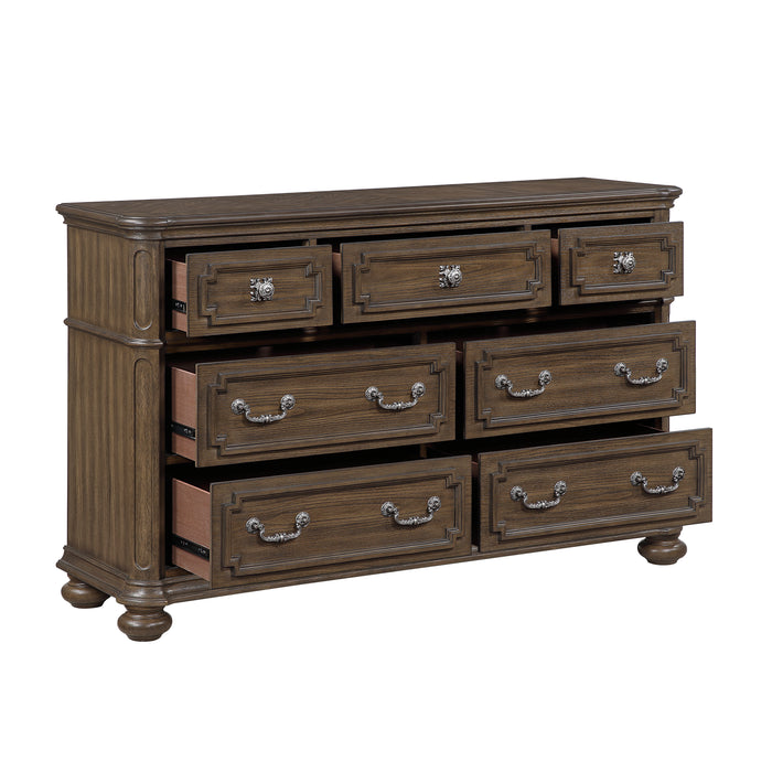 Commode de chambre à coucher Ambrose de 64 po (L) x 40,5 po (H) à 7 tiroirs - brune