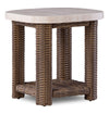 Table de bout Banff pour la terrasse à l’extérieur - osier en résine et aluminium, résistante aux intempéries - brune et beige
