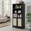 Manhattan Comfort Sheridan Modern Cane Bookcase with Adjustable Shelves - Black|Bibliothèque moderne Sheridan de Manhattan Comfort avec cannage et tablettes réglables - noire