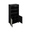 Manhattan Comfort Sheridan Modern Cane Bookcase with Adjustable Shelves - Black|Bibliothèque moderne Sheridan de Manhattan Comfort avec cannage et tablettes réglables - noire
