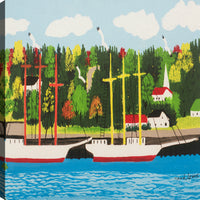 Œuvre d’art murale « Boats » sur toile - 21 po x 21 po