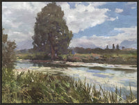 Œuvre d’art encadrée « Summer River » sur toile - 31 po x 41 po