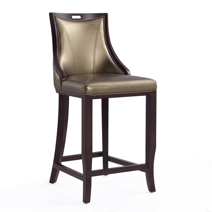 Tabouret bar Emperor de Manhattan Comfort de 41 po en hêtre - bronze et noyer