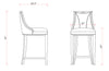 Manhattan Comfort Emperor 41" Beech Wood Barstool - Bronze & Walnut|Tabouret bar Emperor de Manhattan Comfort de 41 po en hêtre - bronze et noyer
