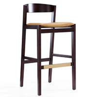 Tabouret bar Klismos de Manhattan Comfort de 40,75 po en hêtre - chameau et noyer foncé