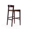 Manhattan Comfort Klismos 40.75" Beech Wood Barstool - Camel & Dark Walnut|Tabouret bar Klismos de Manhattan Comfort de 40,75 po en hêtre - chameau et noyer foncé