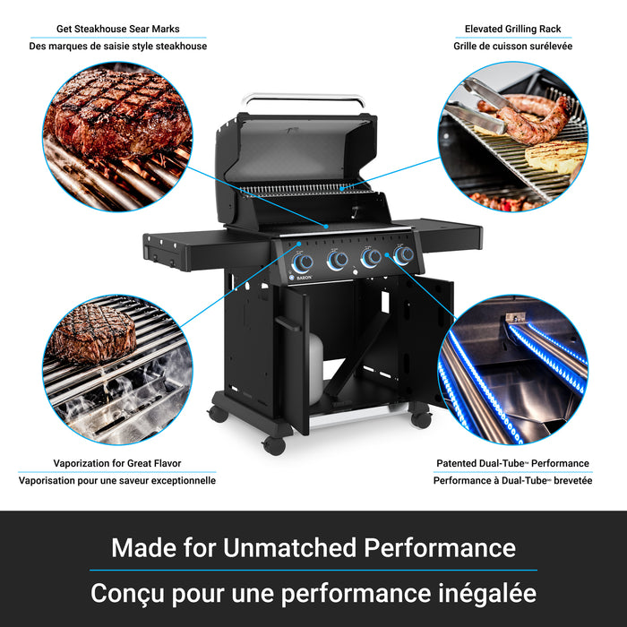 Broil King Baron 420 Pro Shadow 4-bruleurs 40 000 BTU Barbecue a gaz naturel - 674117