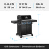 Broil King Baron 490 Pro Shadow 4-Burner 40,000-BTU Natural Gas BBQ - 674147 Grill | Broil King Baron 490 Pro Shadow 4-bruleurs 40 000 BTU Barbecue a gaz naturel - 674147