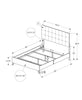 Cami Panel Bed with Fabric Headboard & Frame, Brown - Queen Size | Lit à panneaux Cami avec tête de lit en tissu et cadre de lit, brun - format grand lit