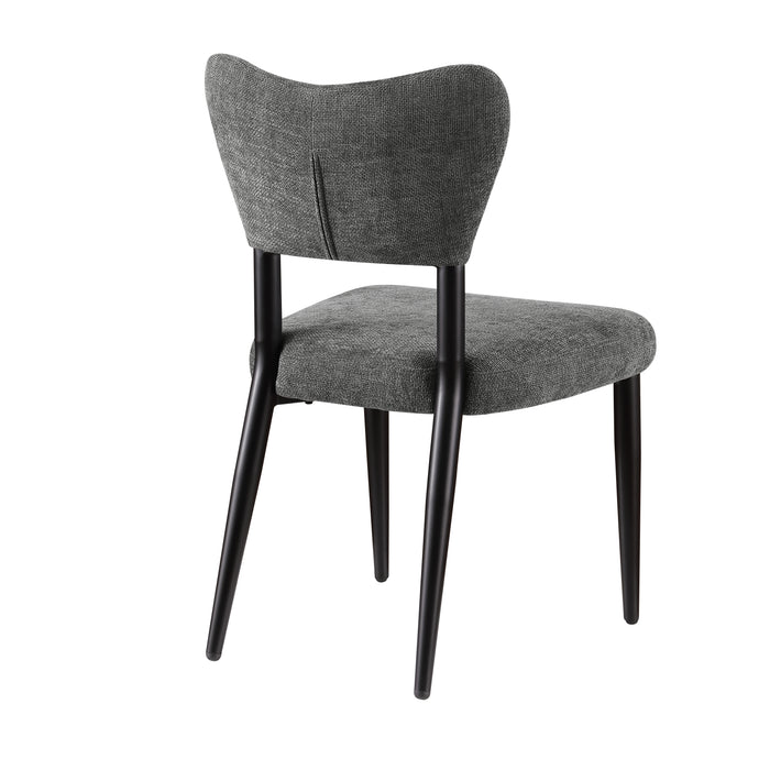 Chaise de salle à manger Capri de Kort & Co. en tissu de polyester et en métal - anthracite