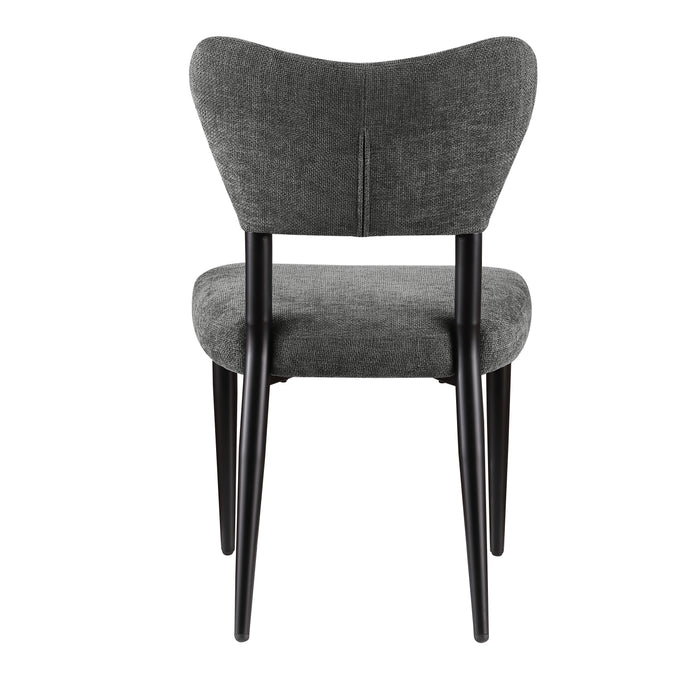 Chaise de salle à manger Capri de Kort & Co. en tissu de polyester et en métal - anthracite