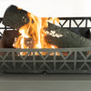 Deko Living Outdoor Metal Fireplace with Log Storage|Foyer extérieur Deko Living en métal avec rangement pour bûches
