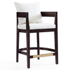 Manhattan Comfort Ritz 34" Beech Wood Counter Height Barstool - Ivory & Dark Walnut|Tabouret bar Ritz de Manhattan Comfort de hauteur comptoir de 34 po en hêtre - ivoire et noyer foncé