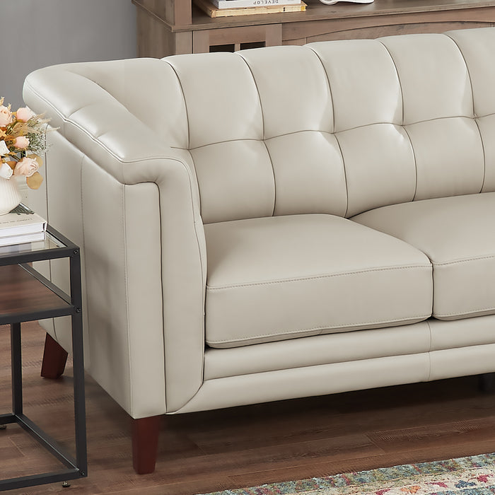 Sofa Bodie de Hydeline en cuir - vanille