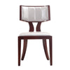 Manhattan Comfort Set of 2 Pulitzer Faux Leather Dining Chairs - Silver & Walnut|Ensemble 2 chaises de salle à manger Pulitzer de Manhattan Comfort en similicuir - argenté et noyer